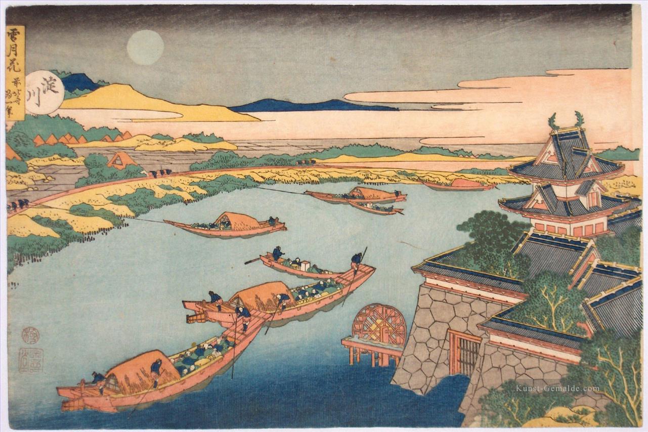 Yodo gawa aus setsugekka Schneefonmond und Blumen Katsushika Hokusai Ukiyoe Ölgemälde